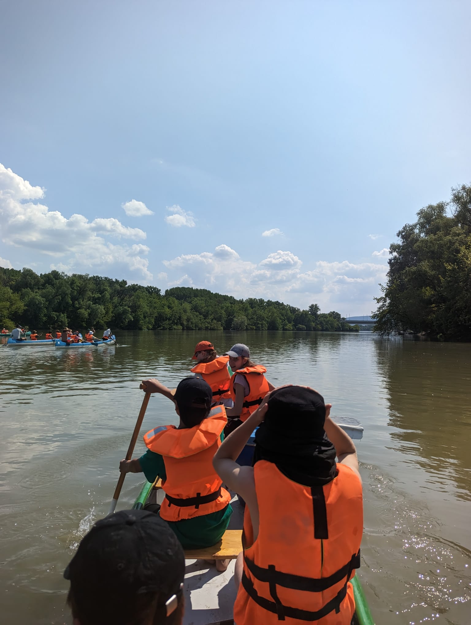 Pictures of a nature adventure in which the group embarked on a canoe expedition along the Danube. Photo by Carmelo Zamora, REAL School Budapest