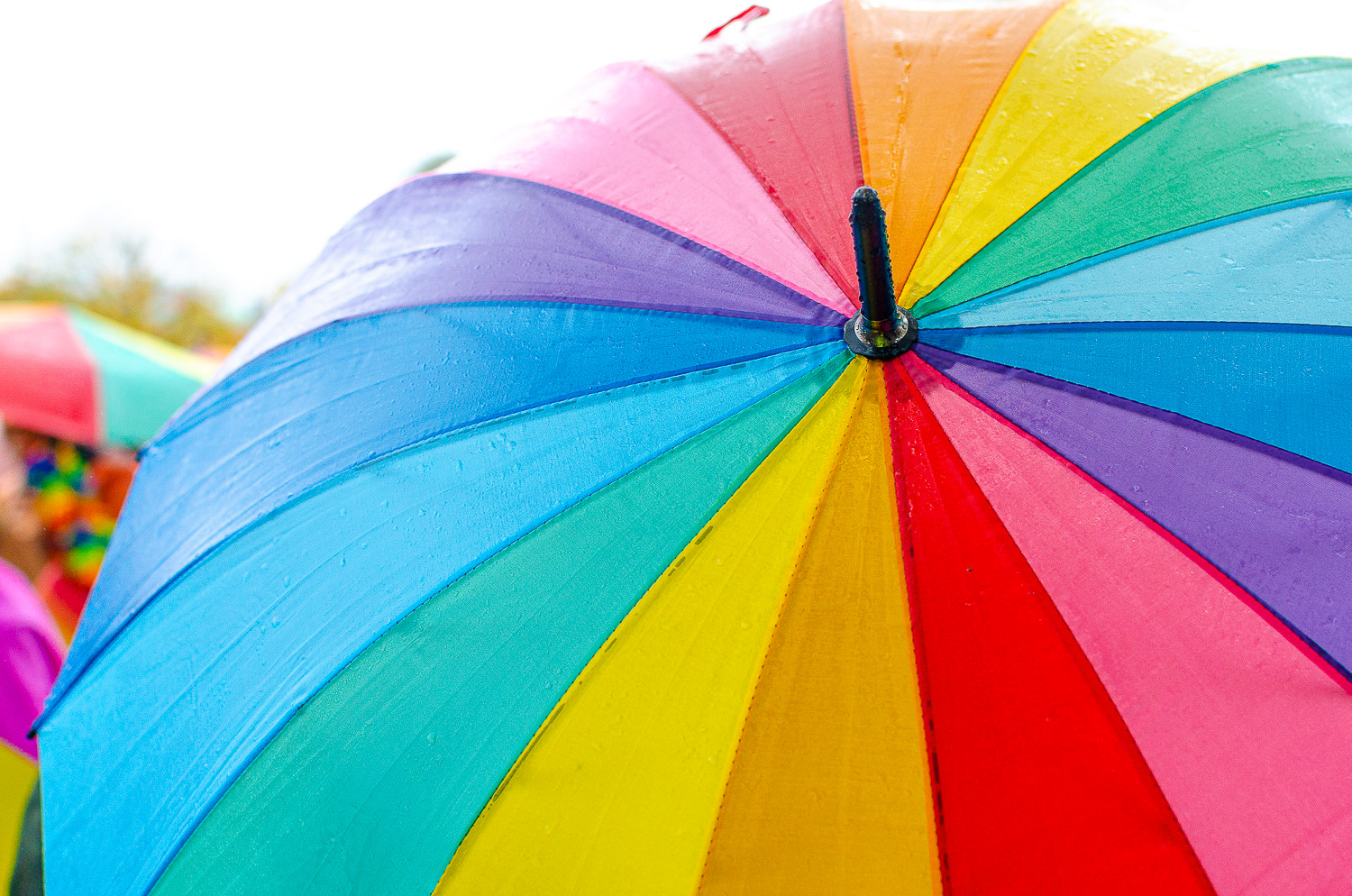 Rainbow-colored umbrella